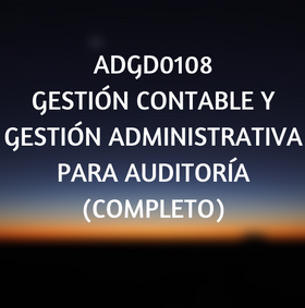 ADGD0108 Gestion contable, certificados de profesionalidad, online, administracion, curso online